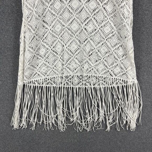 Profile by Gottex Tankini Top Womens 32D White Crochet Fringe Swimsuit 626-1D37 - Picture 11 of 15